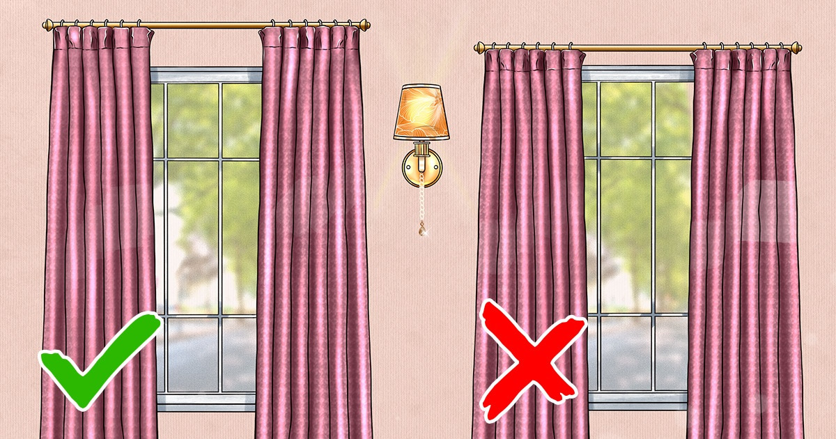 Как правильно должны лежать шторы?