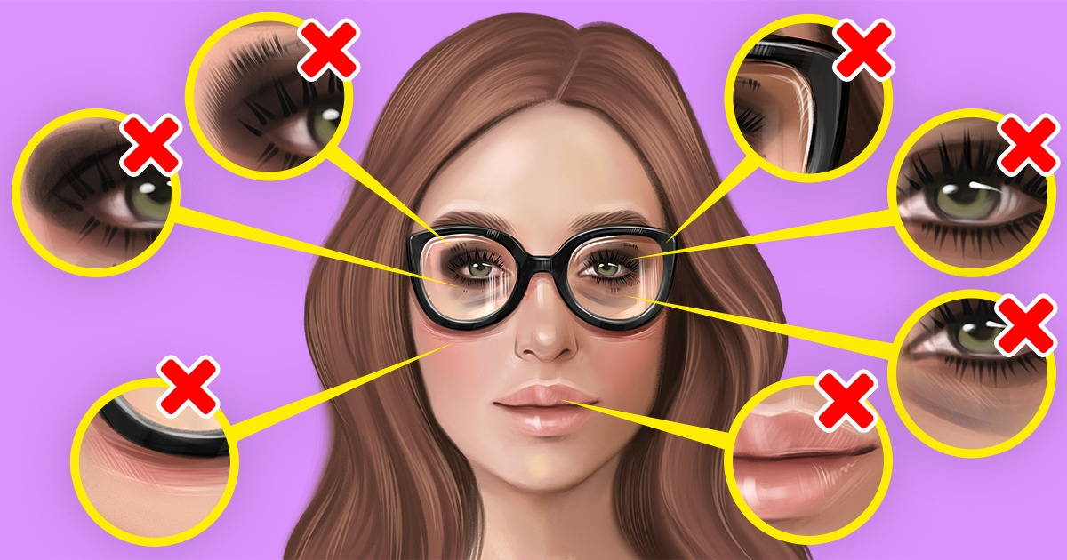 Как правильно наносить макияж под очки